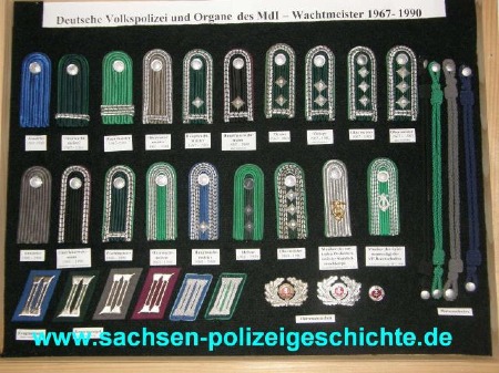 DDR MDI Volkspolizei Kragenspiegel Wachtmeister 1965-1980 ältere Ausführung